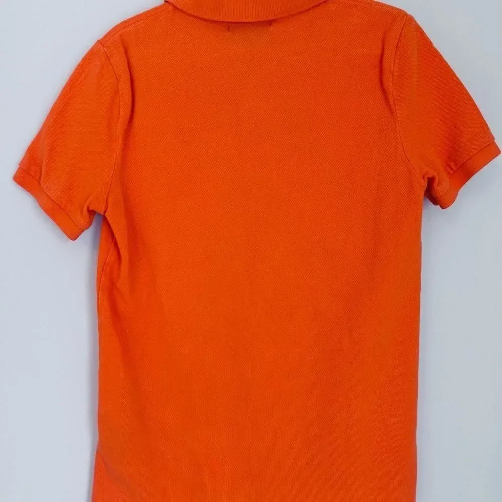 Ralph Lauren Boys Polo Shirt Orange Size 7 Classic Fit Collared Short Sleeve